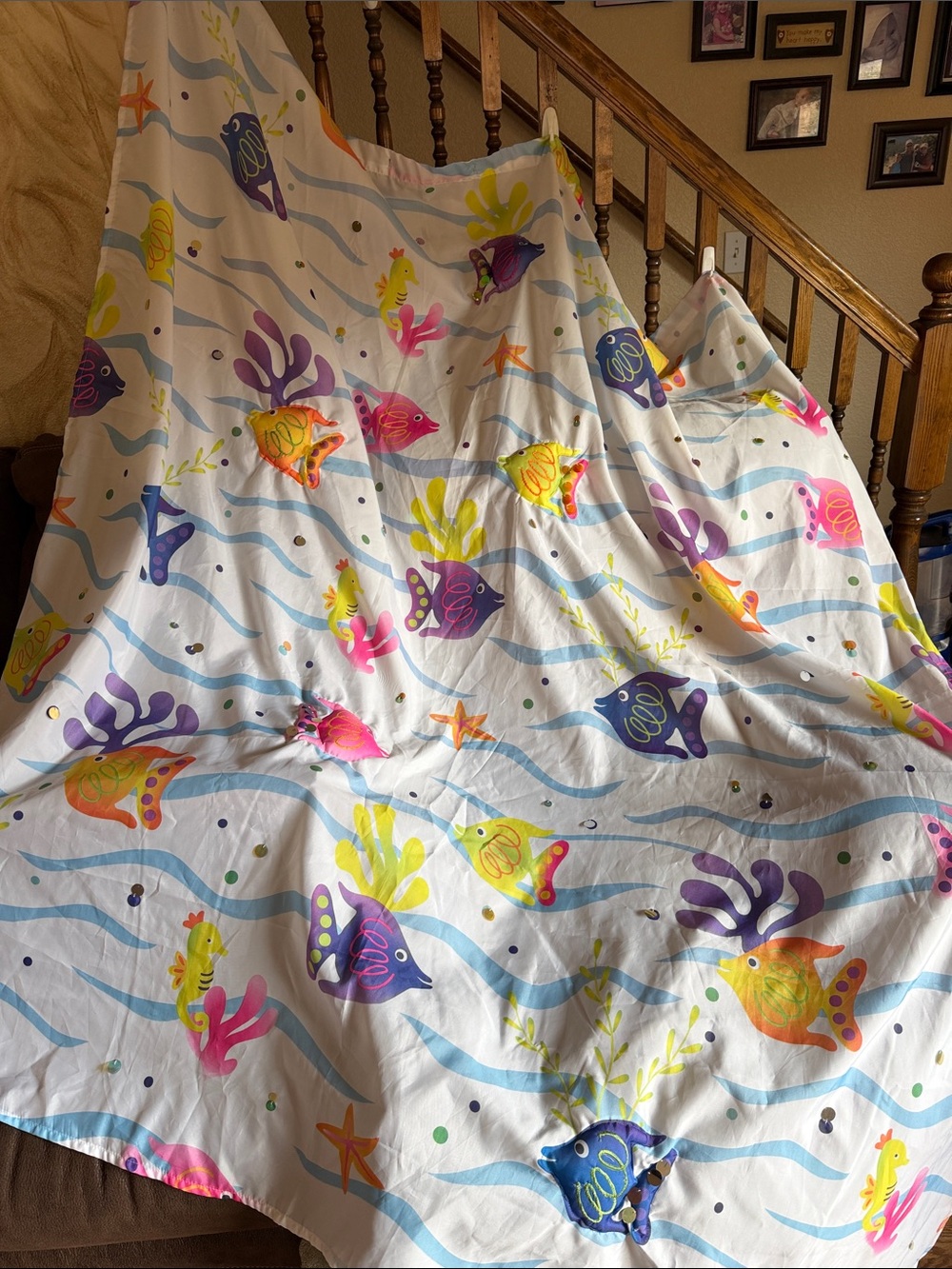 Ocean-themed shower curtain